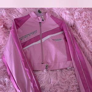 PrettyLittleThing Pink Motorsport Bomber Jacket
